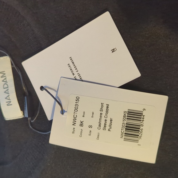 NWT - Naadam 100% Cashmere Short Sleeve cropped pullover - Picture 3 of 9
